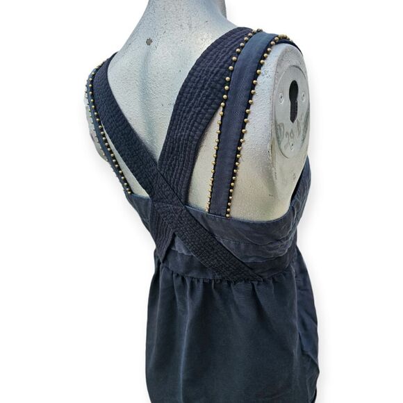 See By Chloe Black Grey Cotton & Silk Dress Size 4 - Picture 5 of 11